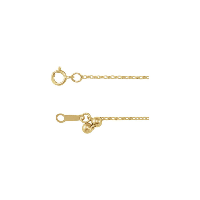1.1mm Adjustable Rolo Chain Necklace | Diamond & Sapphire