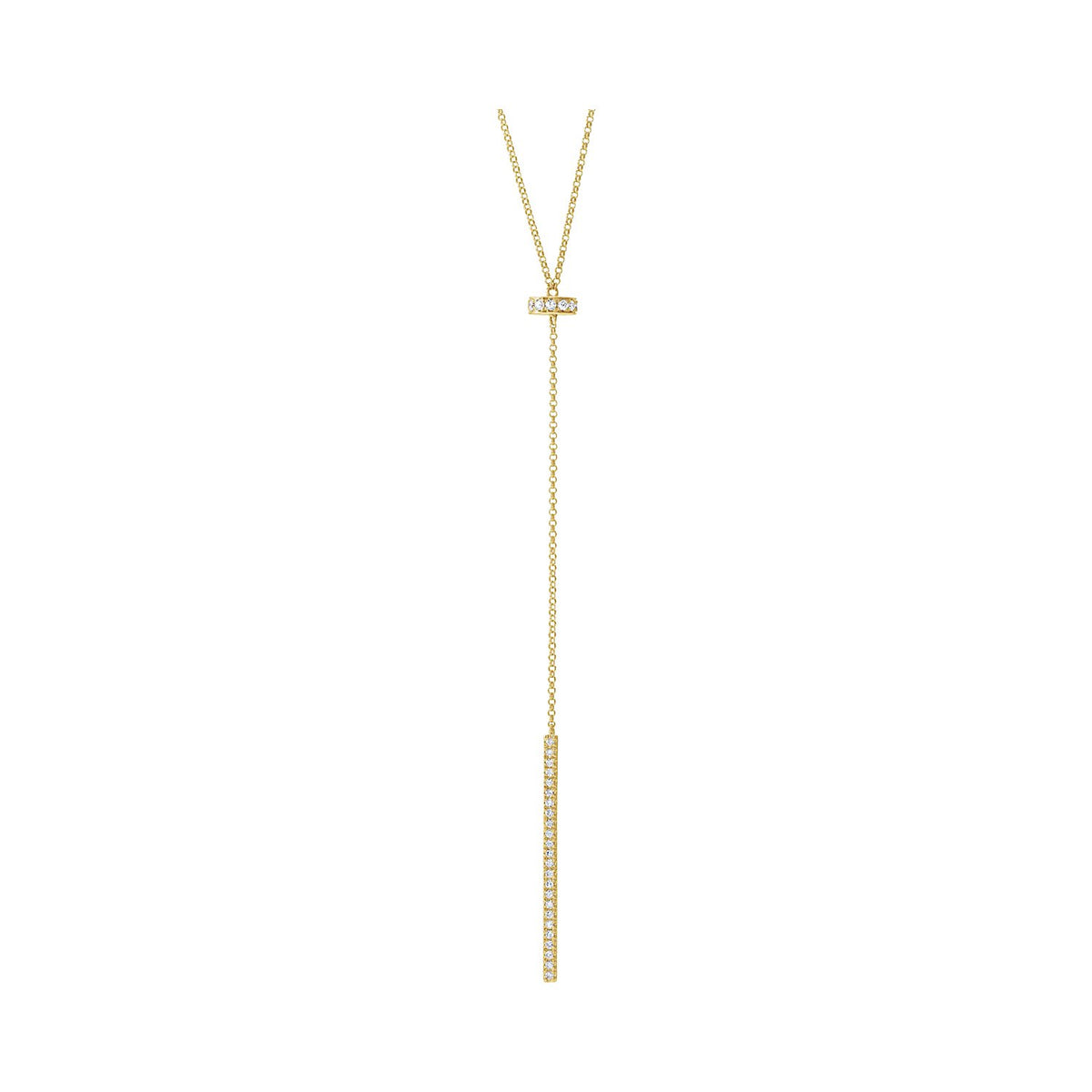 diamond lariat necklace in 14k yellow gold
