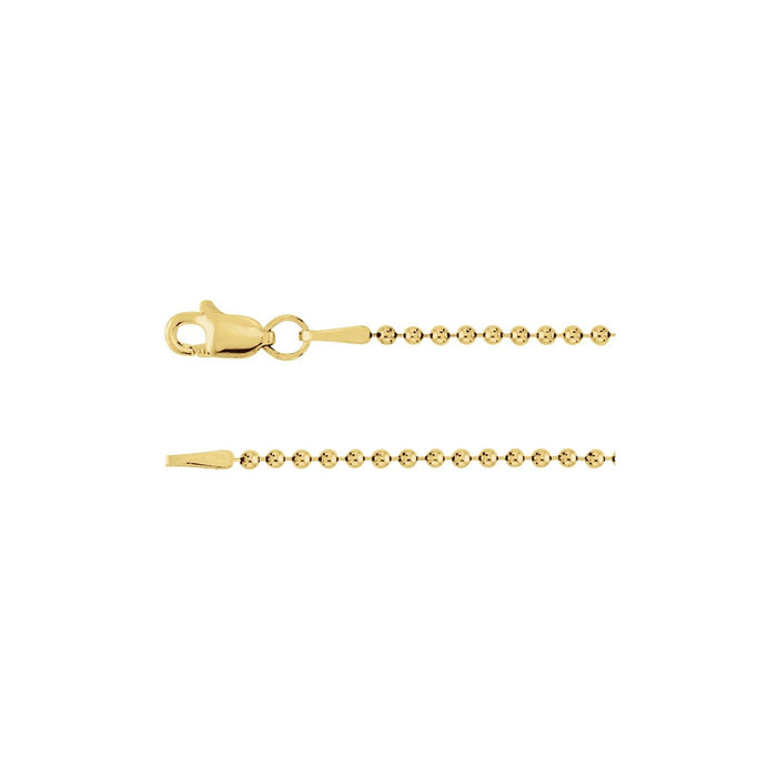 1.5mm Bead Chain Necklace | Diamond & Sapphire