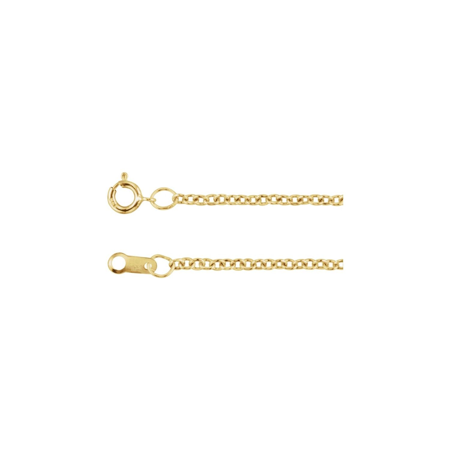 1.5mm Cable Chain Necklace in 14K Yellow Gold