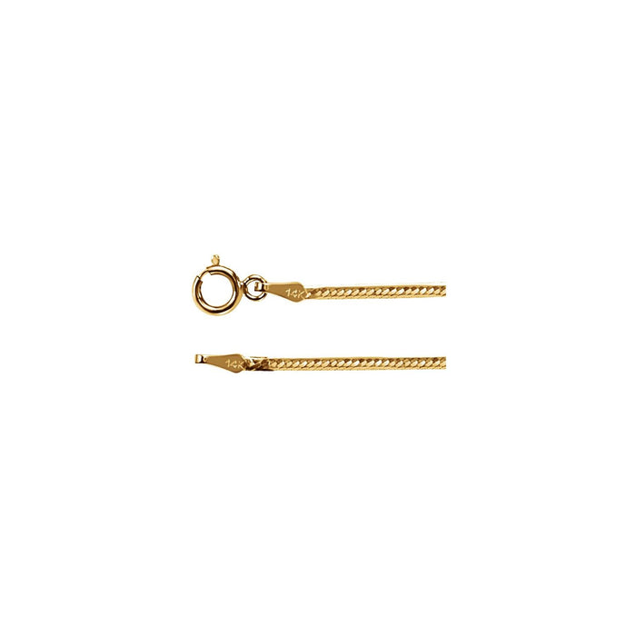1 5mm Delicate Herringbone Chain Necklace in 14K yellow gold