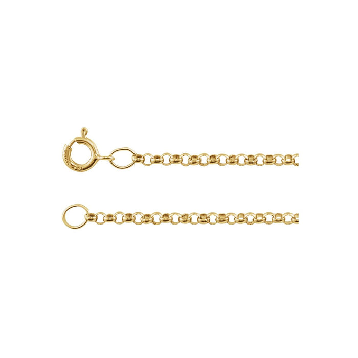 1.5mm Rolo Chain Necklace | Diamond & Sapphire