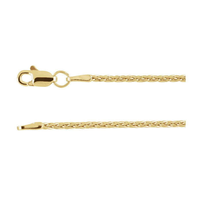 1.5mm Wheat Chain Necklace | Diamond & Sapphire