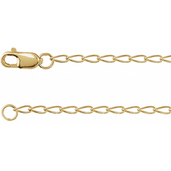 1.6mm Elongated Curb Chain Necklace in 14K Yellow Gold