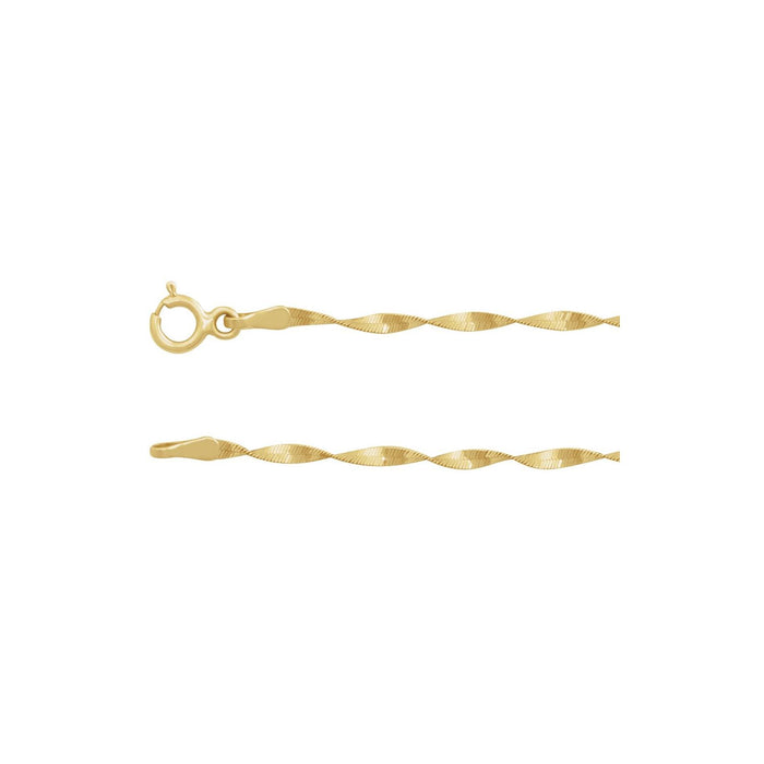1 6mm Twisted Herringbone Chain Necklace in 14K yellow gold