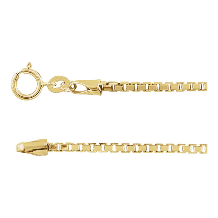 1.75mm diamond-cut box chain necklace in 14k yellow gold