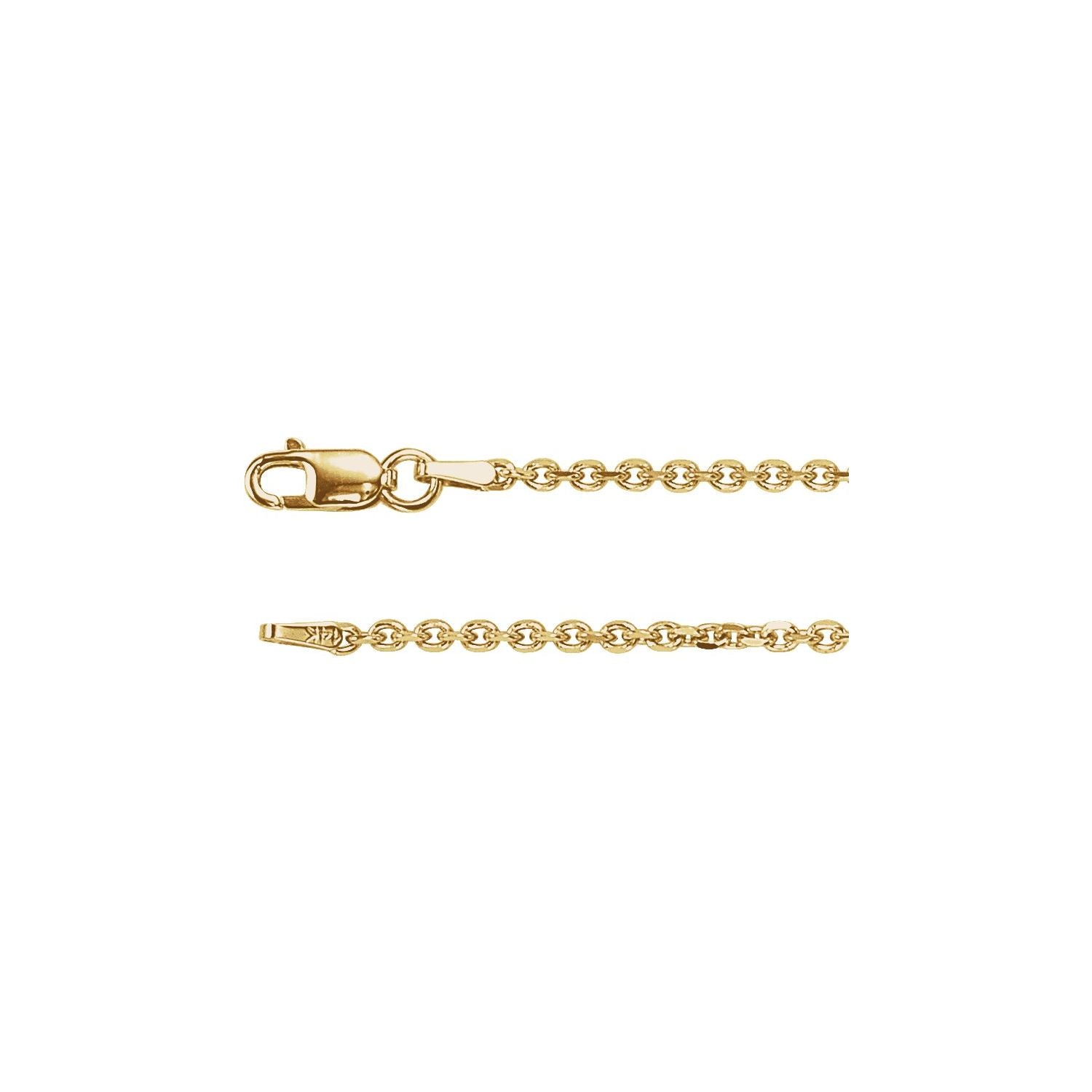 1.7mm Diamond-Cut Cable Chain Necklace in 14K Yellow Gold