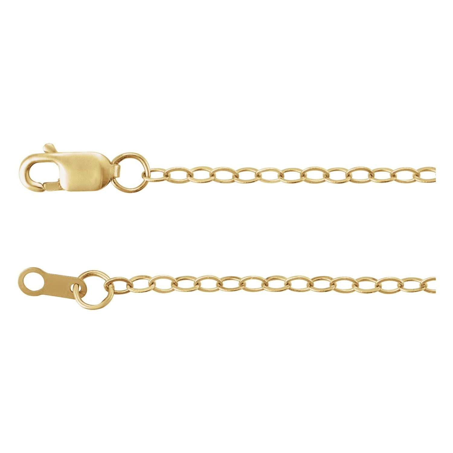 1.7mm Flat Cable Chain Necklace in 14K Yellow Gold
