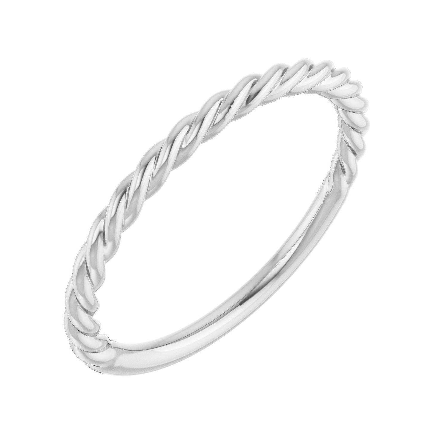 1.7mm Rope Stacking Band in White Gold