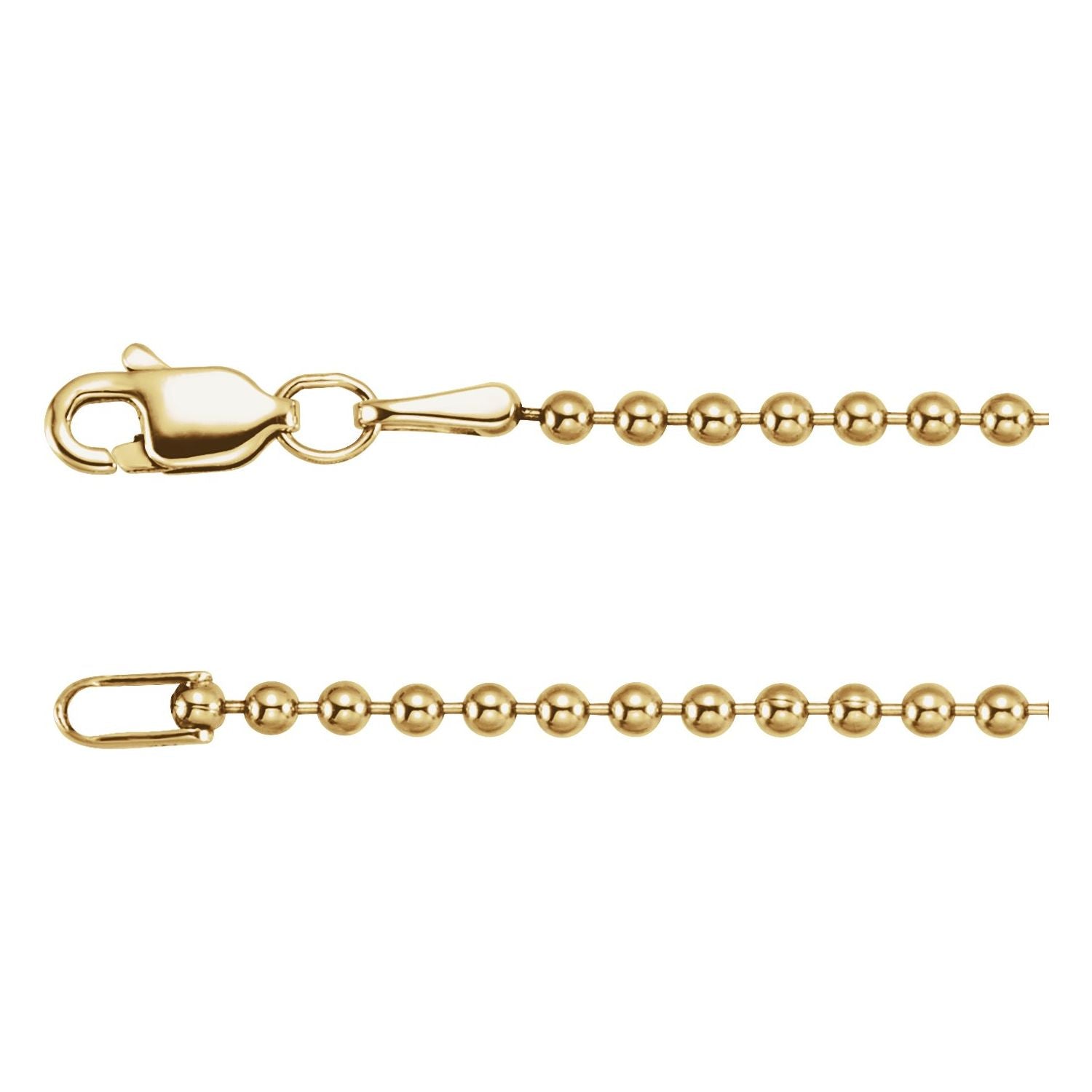 1.8mm Bead Chain Necklace | Diamond & Sapphire