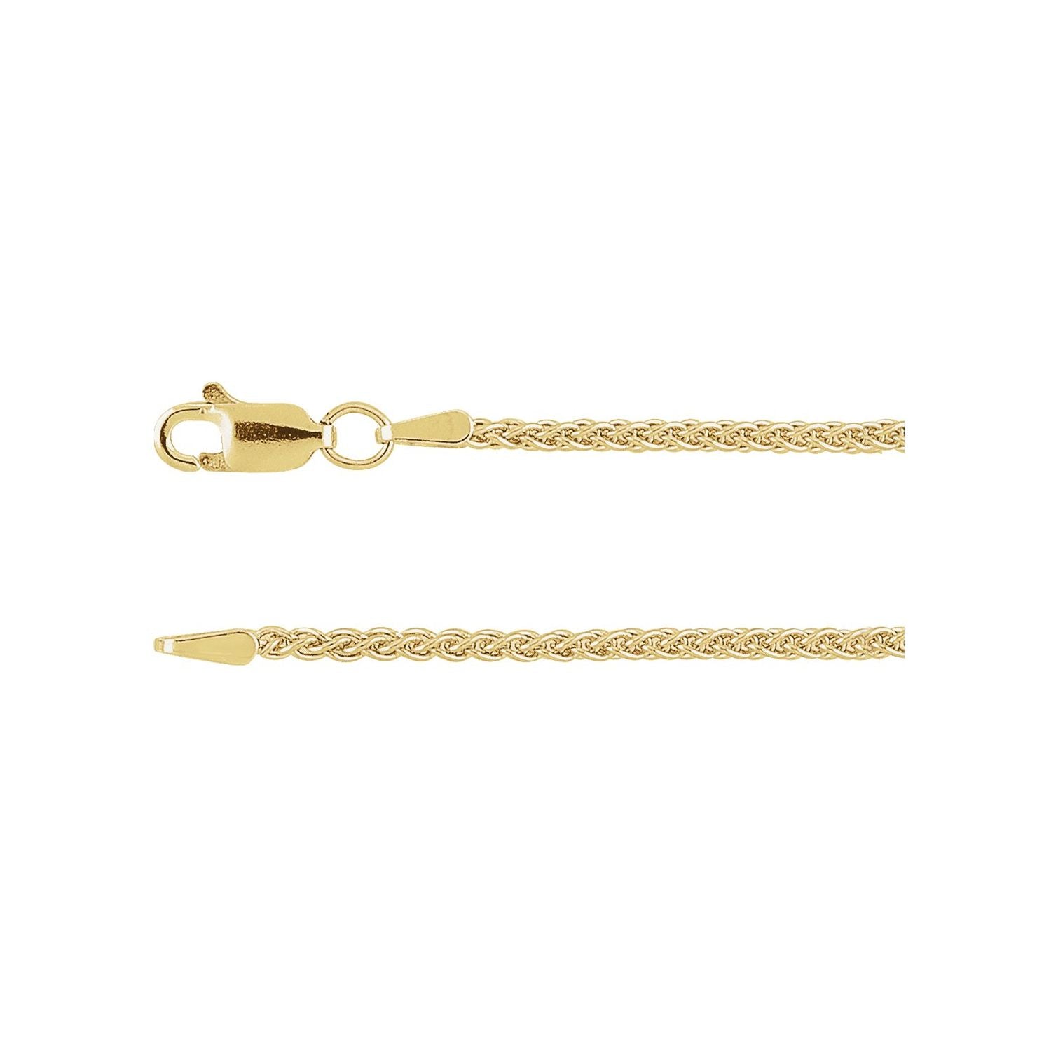 14K Yellow Gold 1.8 mm wheat necklace