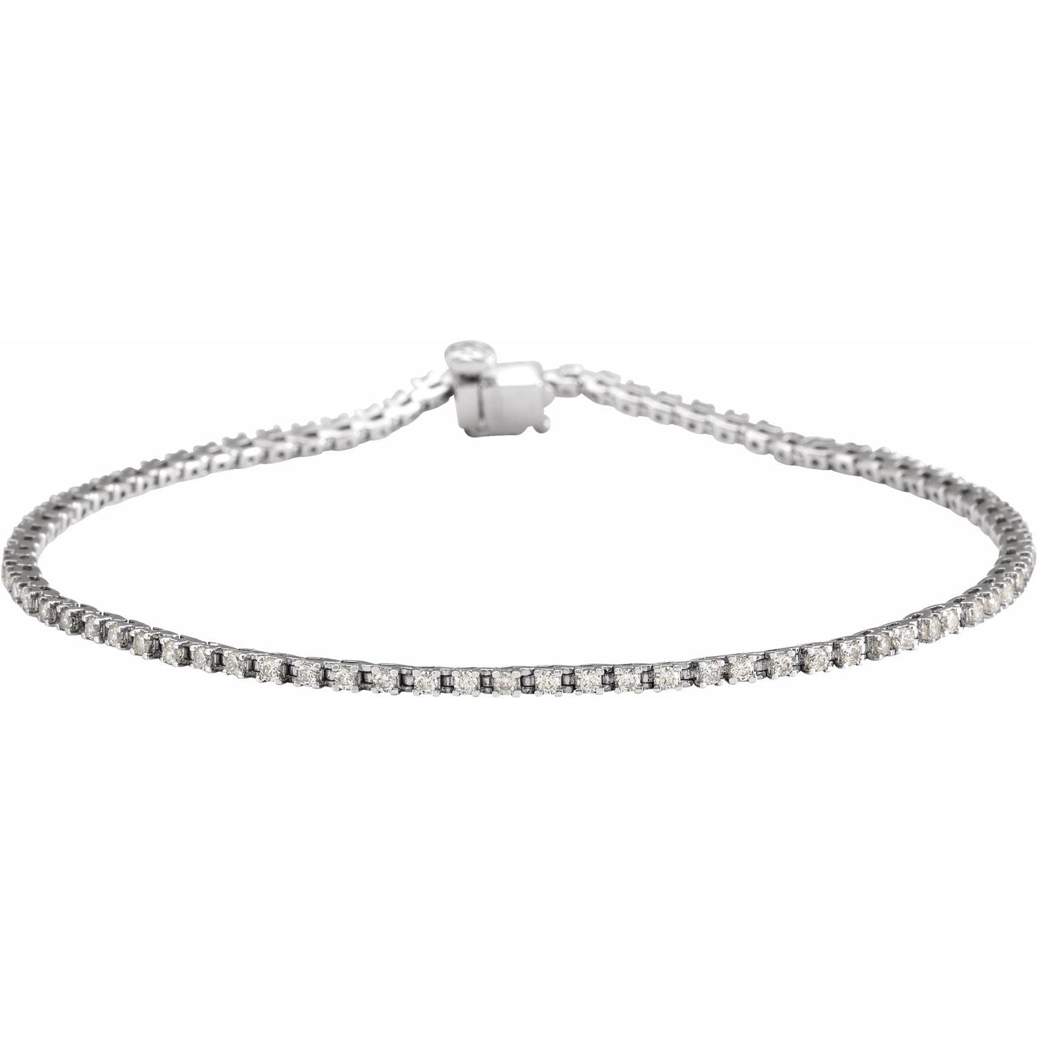 1 ct Lab-Grown Diamond Tennis Bracelet in White Gold