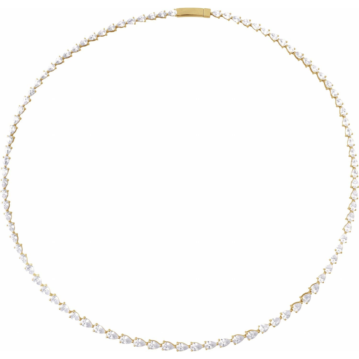 10 ct Lab-Grown Diamond Tennis Necklace in Yellow Gold
