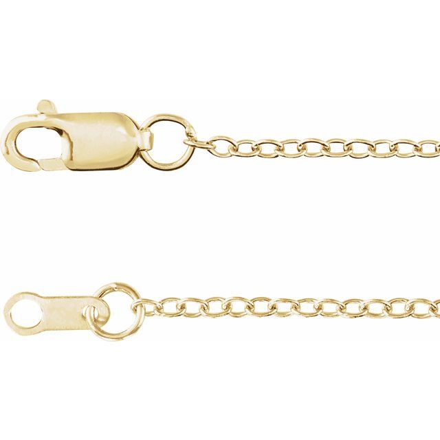 1.3mm cable chain necklace in 18k yellow gold, 18"
