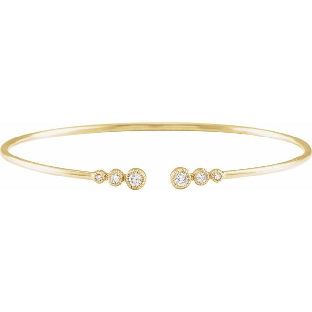 diamond-accented cuff bracelet in 14k yellow gold