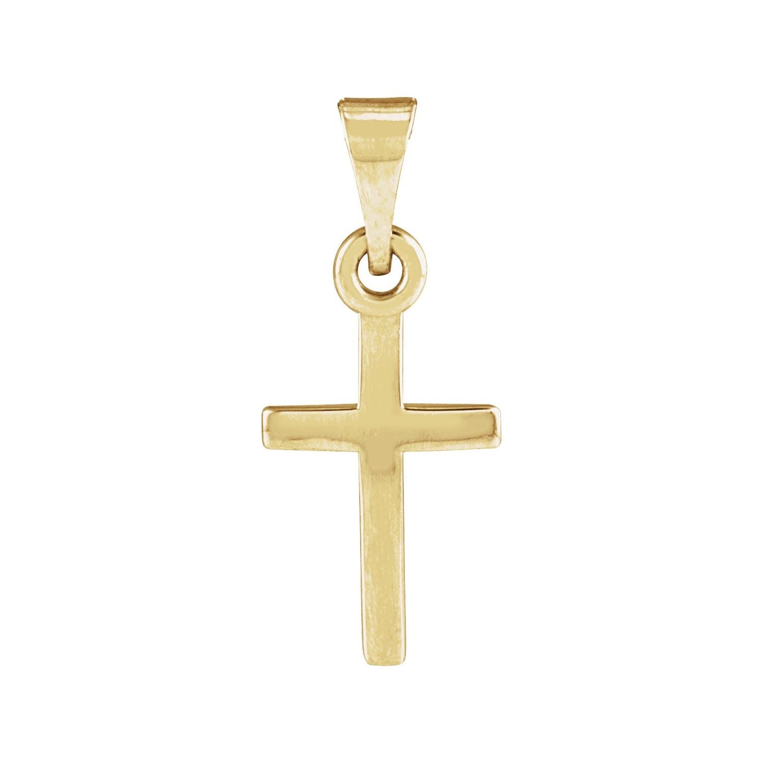 Classic Polished Cross Pendant in 14K Yellow Gold