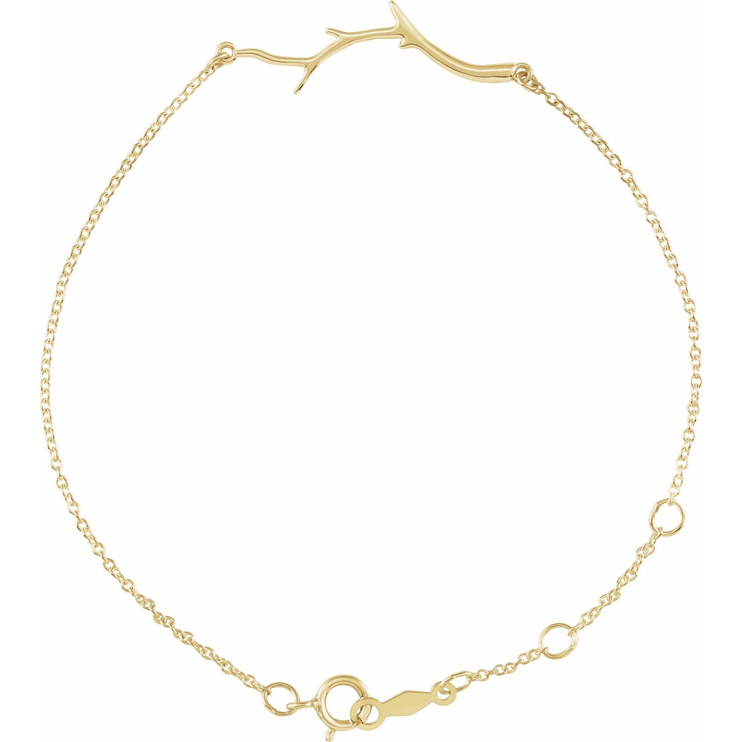 14k yellow gold branch bar gold bracelet