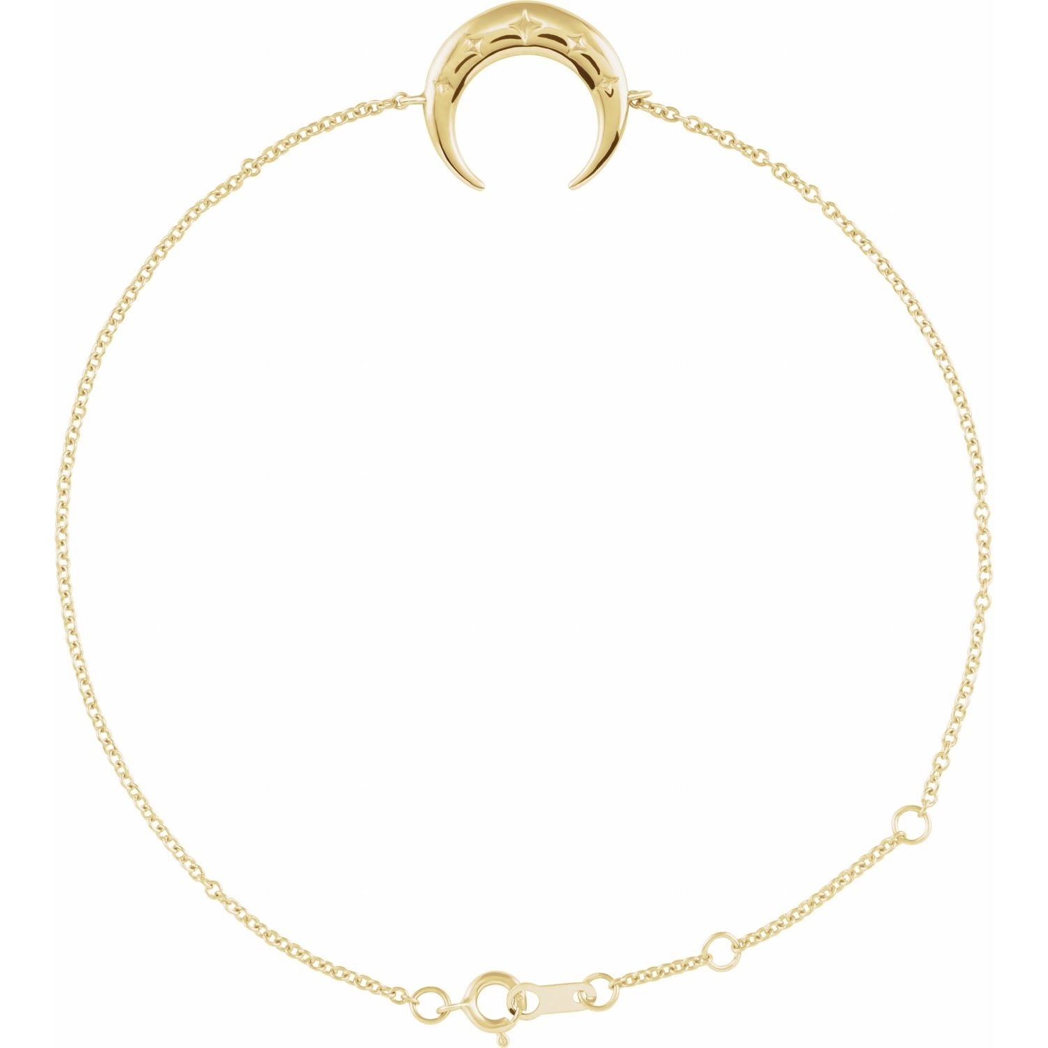 14k yellow gold adjustable crescent gold bracelet