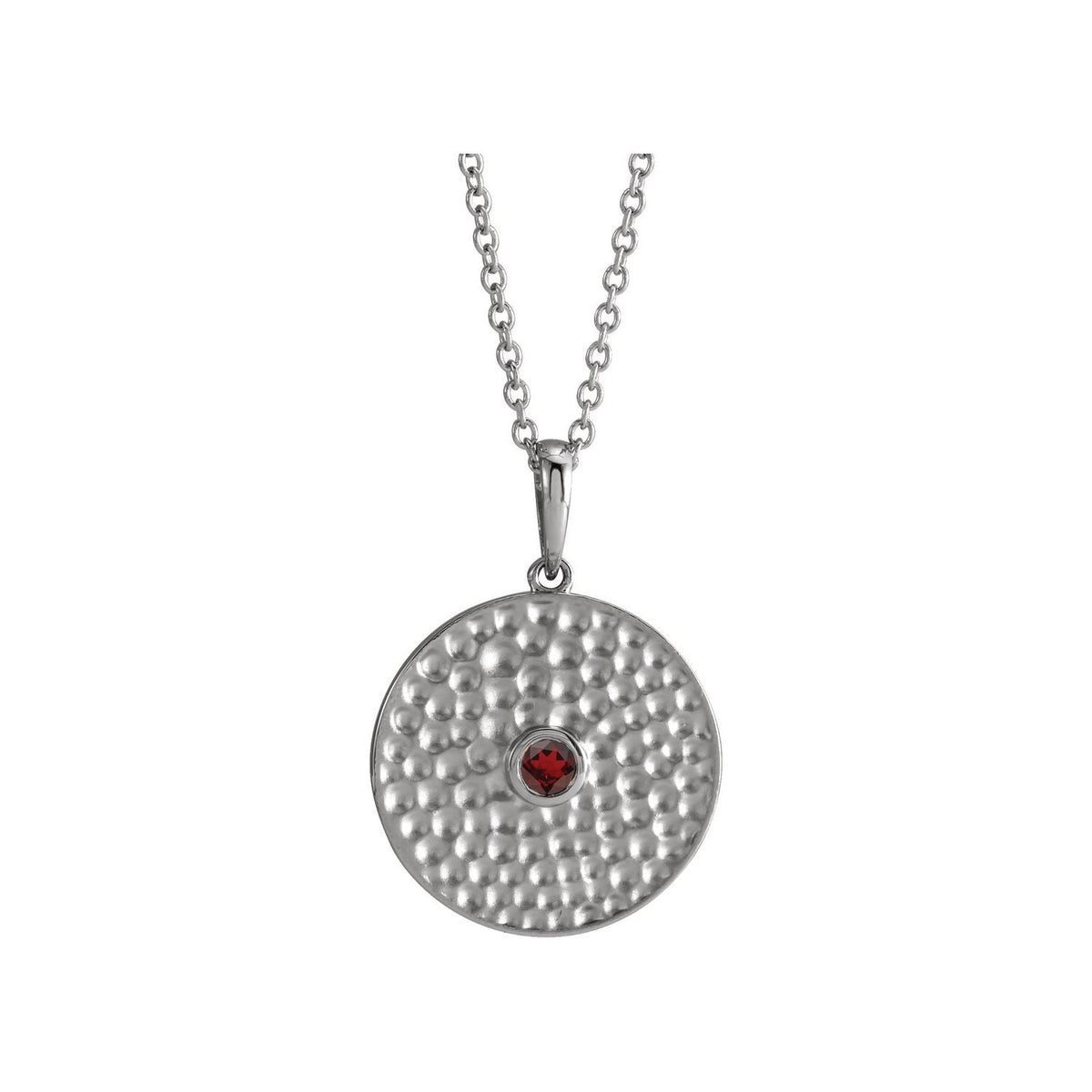 Beaded Garnet Disc Pendant