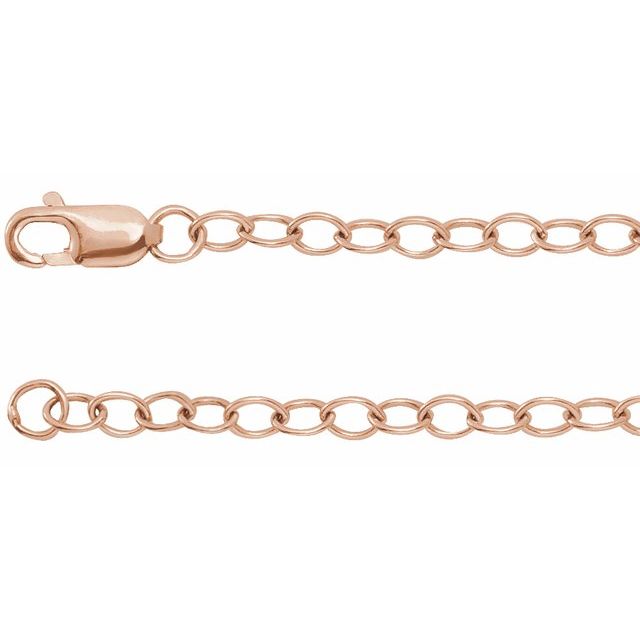 2.5mm cable chain necklace in 14k rose gold, 16"