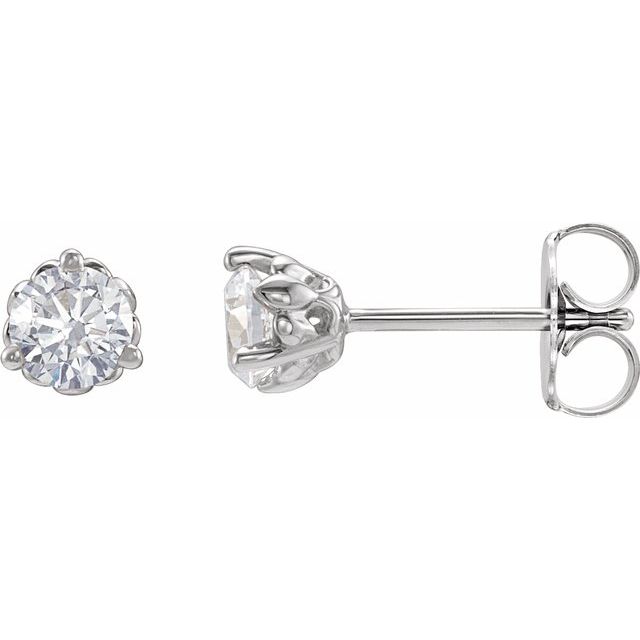 lab-grown diamond fleur-de-lis stud earrings in 14k white gold