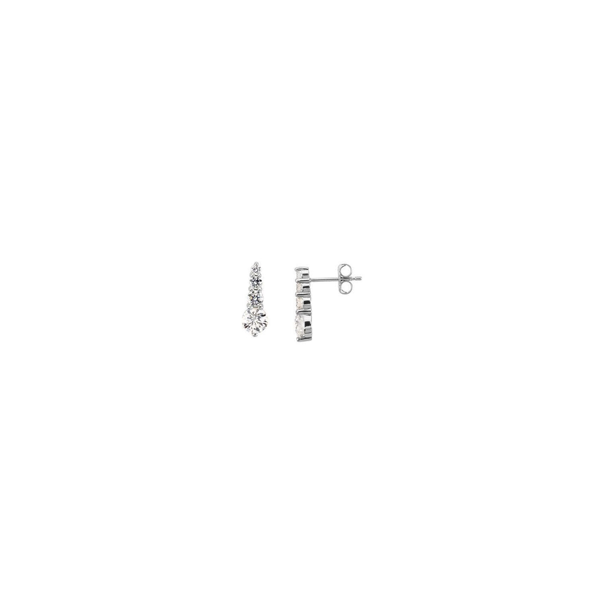 Platinum 1 ct tw Platinum Diamond Journey Earrings diamond earrings