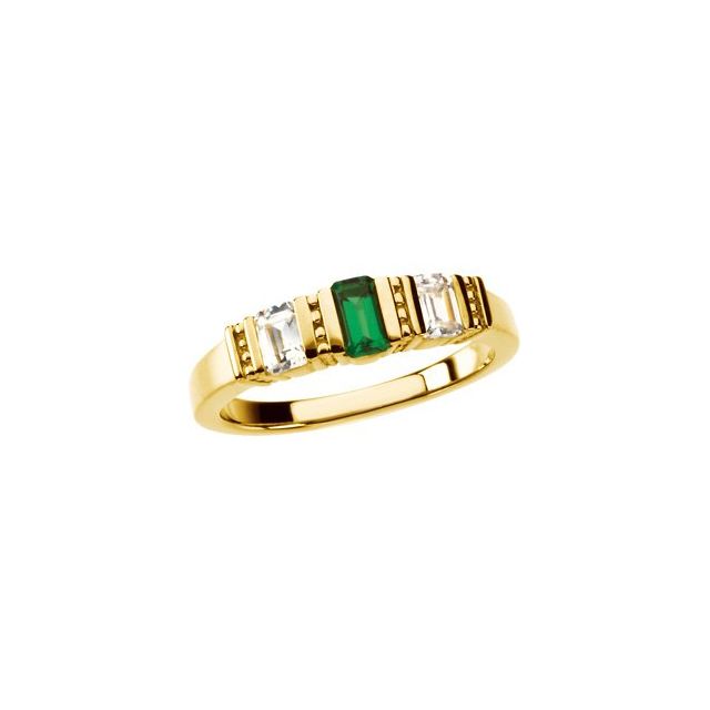 Emerald-Cut Sapphire Three-Stone Ring