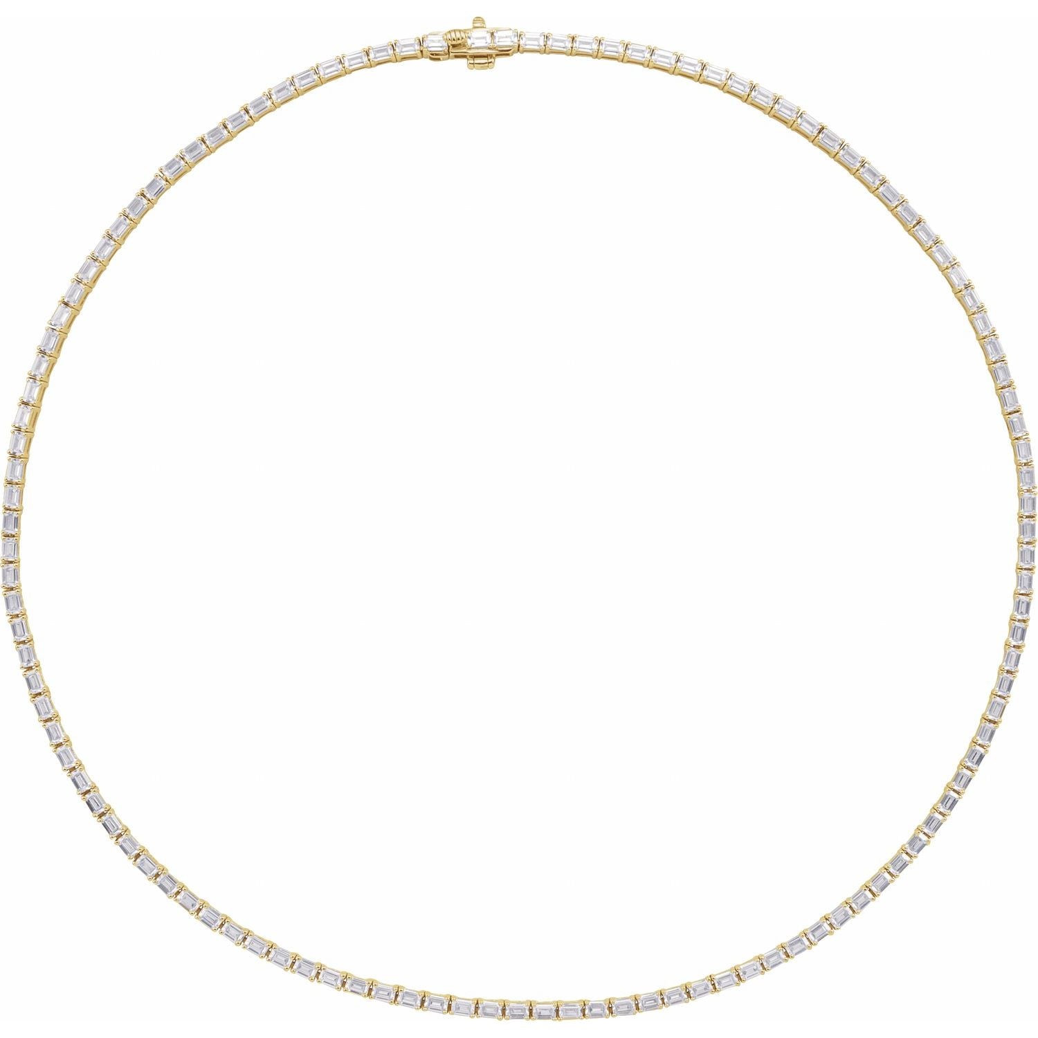 11 3/4 ct Lab-Grown Diamond Tennis Necklace in Yellow Gold