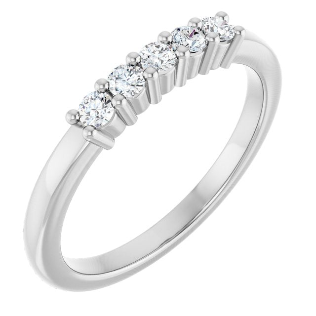 Low-Profile Five-Stone Diamond Anniversary Band in 14K White Gold