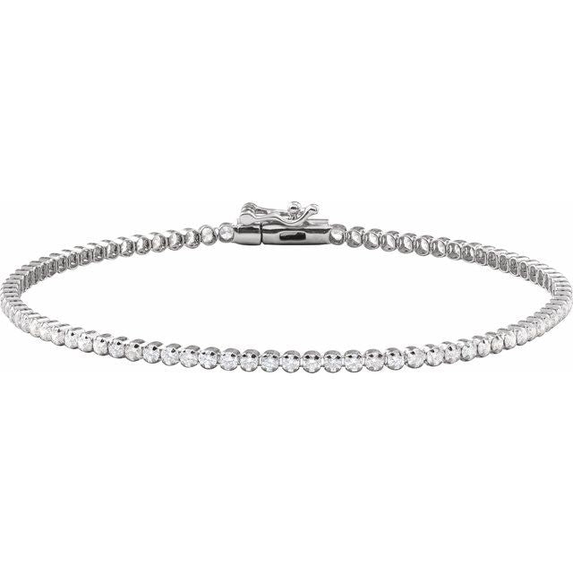 1 5/8 ct lightweight diamond tennis bracelet in 14k white gold