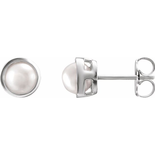 6mm aaa round akoya pearl stud earrings in 14k white gold
