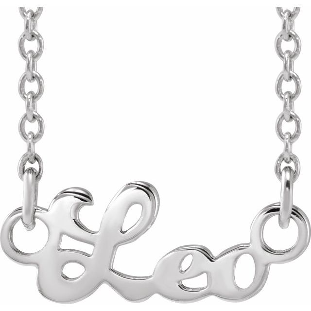 Leo zodiac coin zodiac necklace in 14k white gold