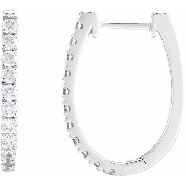 lab-grown diamond u-hoop earrings in 14k white gold