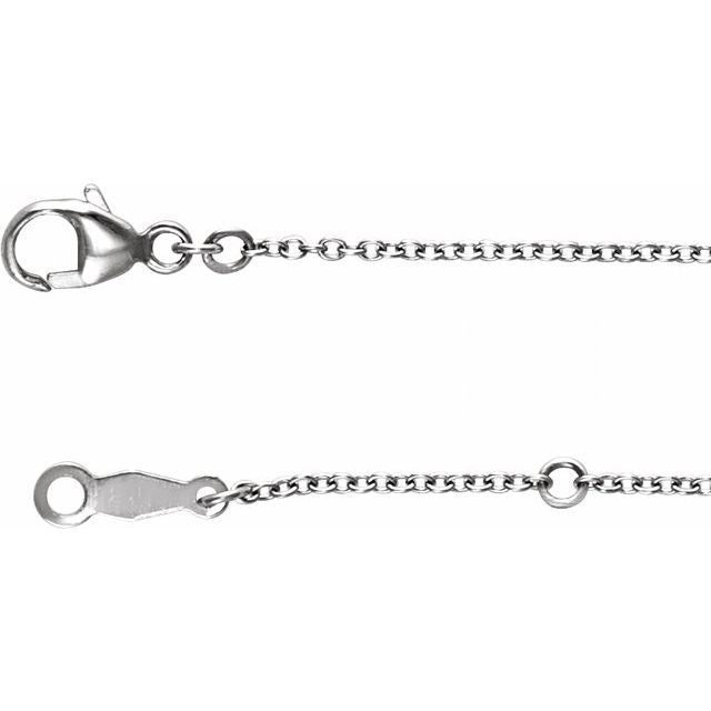 1.3mm adjustable cable chain necklace in platinum, 16-18" adjustable