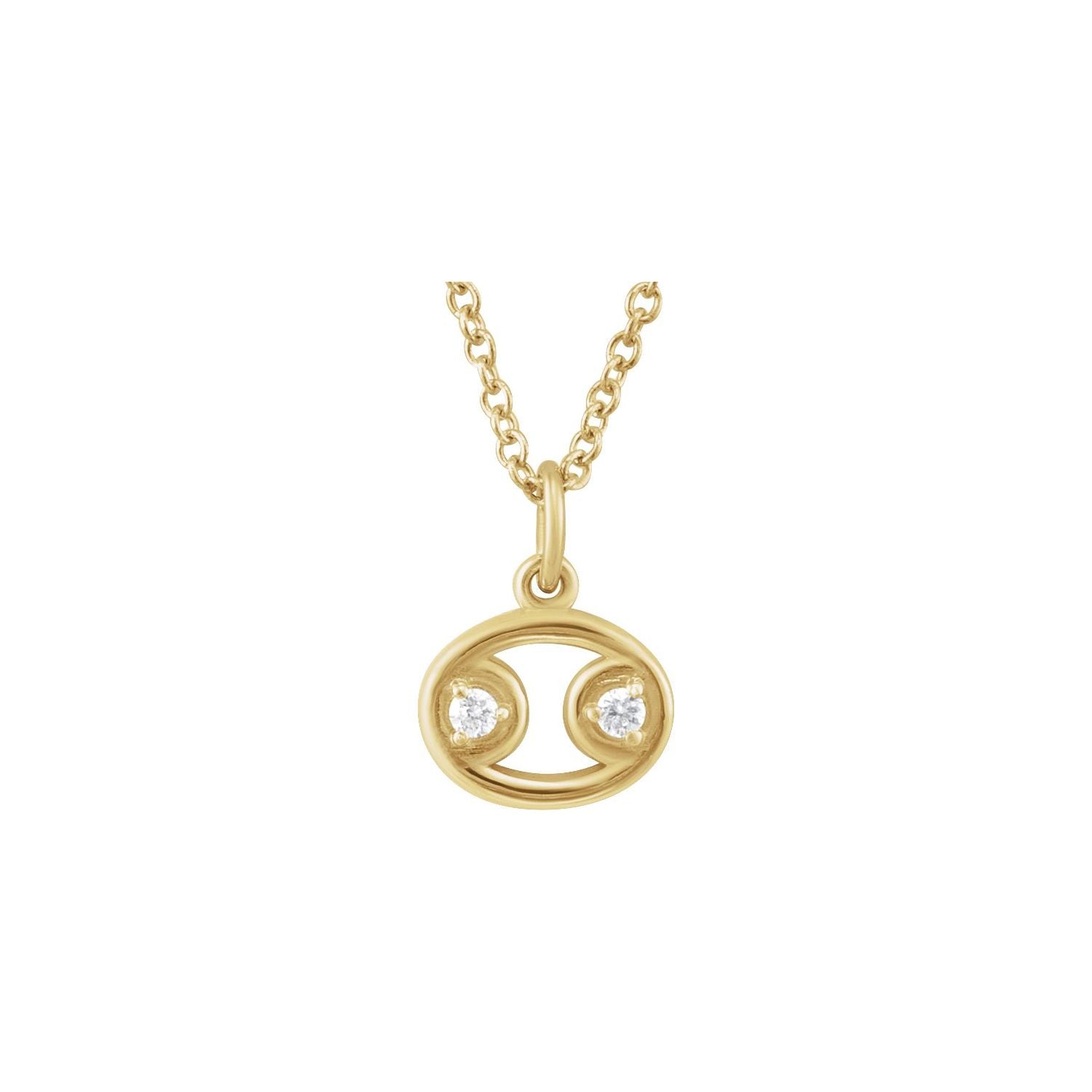14K Yellow Gold Cancer zodiac medallion necklace
