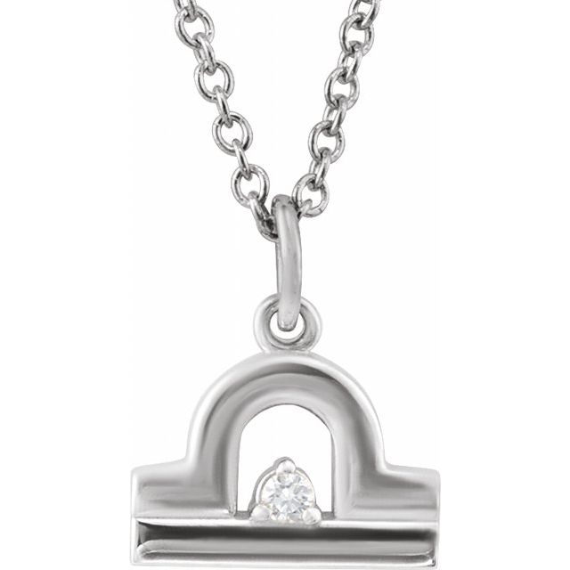 Libra zodiac medallion zodiac necklace in 14k white gold
