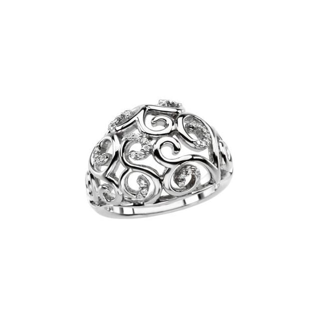 Round Ruby Scrolled Dome Ring