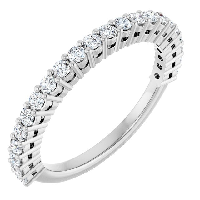 Prong-Set Half-Eternity Diamond Anniversary Band in 14K White Gold