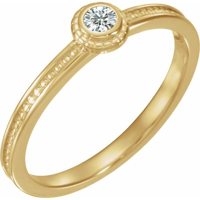 1/10 ctw Diamond Family Stackable Ring in 14K Yellow Gold