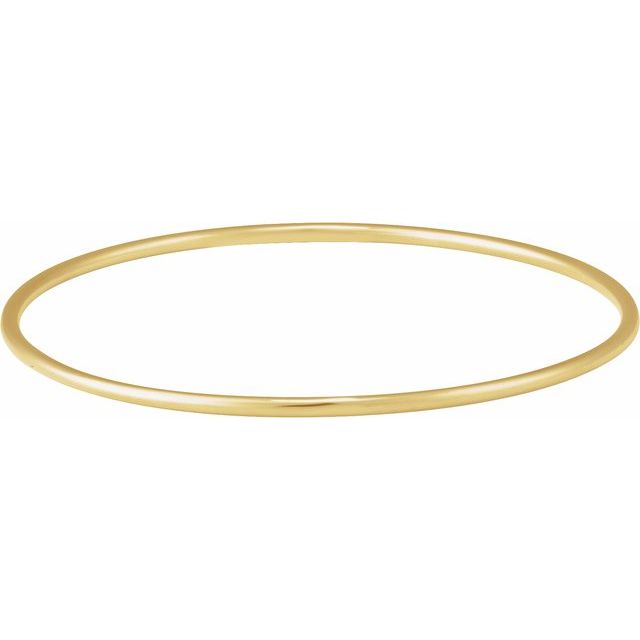 sterling silver slim round bangle bracelet in 14k yellow gold