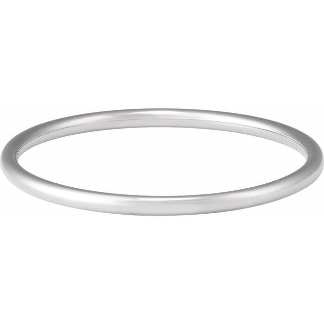 sterling silver slim round bangle bracelet in sterling silver