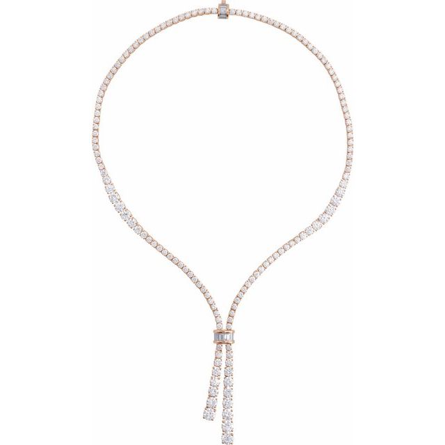 26 1/5 ct lab-grown diamond riviera necklace in 14k rose gold