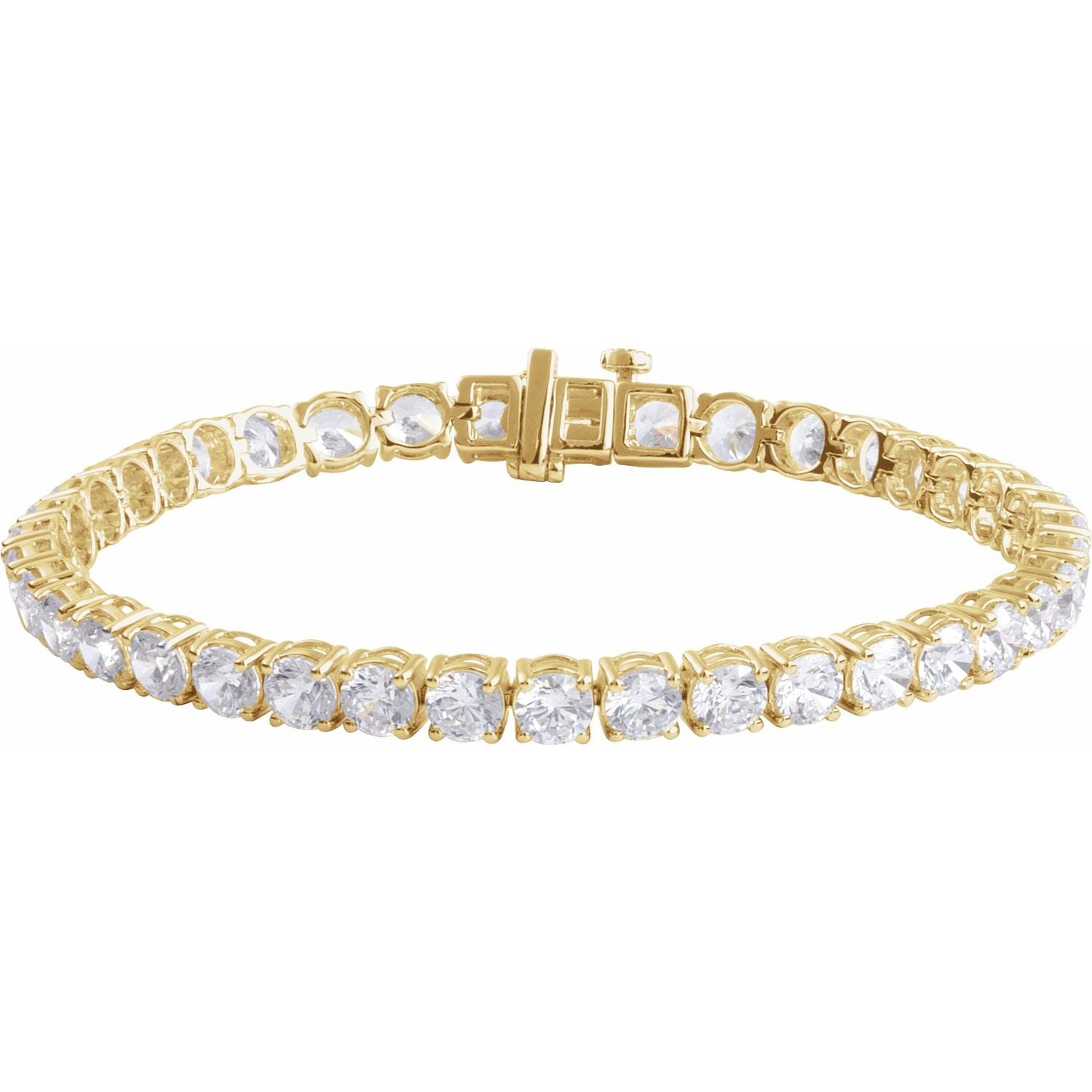12 ct Lab-Grown Diamond Tennis Bracelet in Yellow Gold