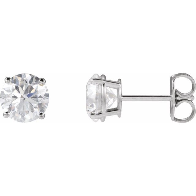 1 ct round lab-grown diamond stud earrings in 14k yellow gold