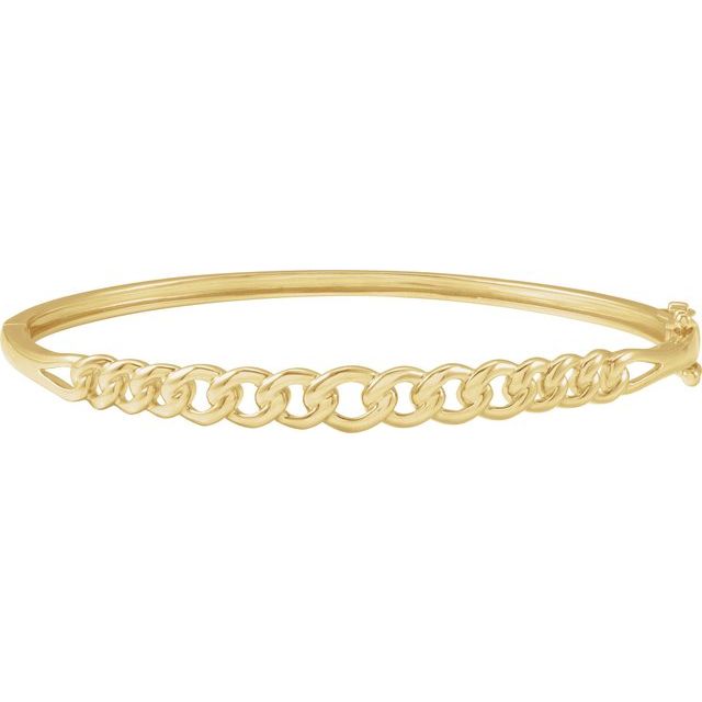 chain-link bangle bracelet in 14k yellow gold