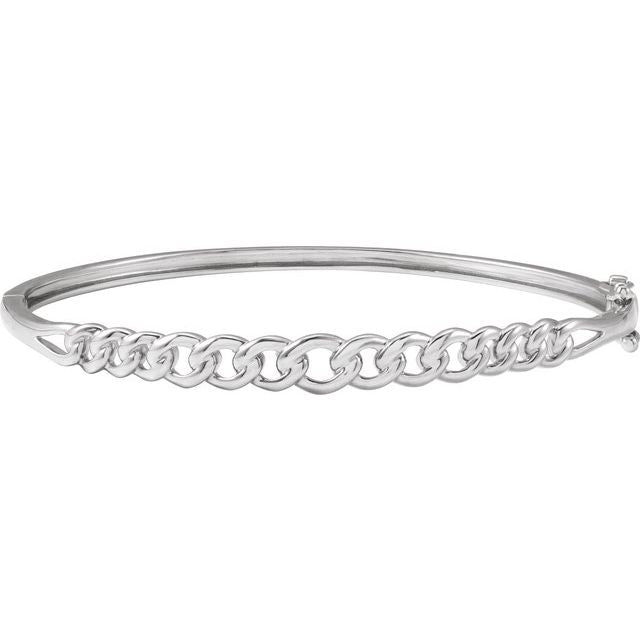 chain-link bangle bracelet in sterling silver