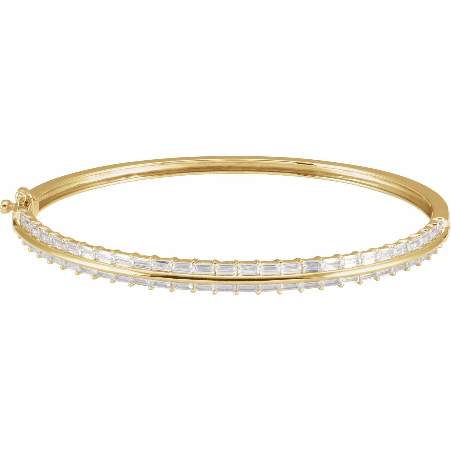 14K Yellow Gold lab-grown diamond bangle bracelet