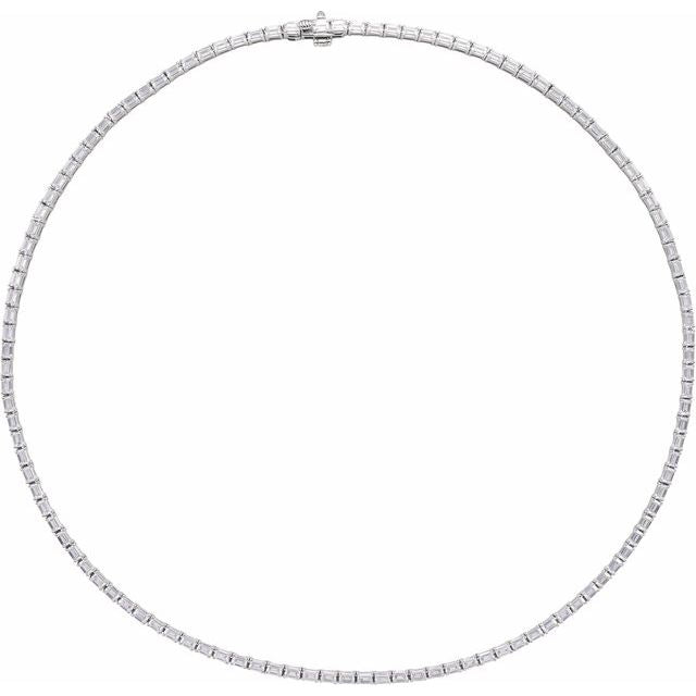 11 3/4 ct lab-grown diamond tennis necklace in 14k white gold