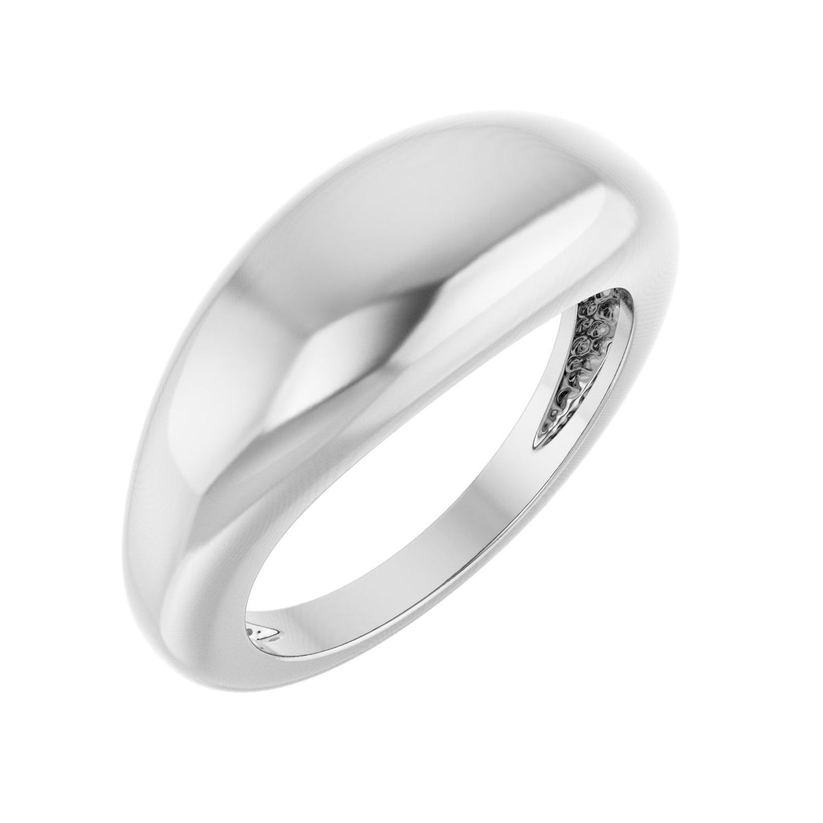 14K Gold Dome Ring (8 mm) in 14K White Gold