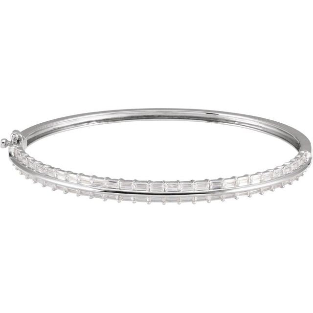 lab-grown diamond bangle bracelet in 14k white gold